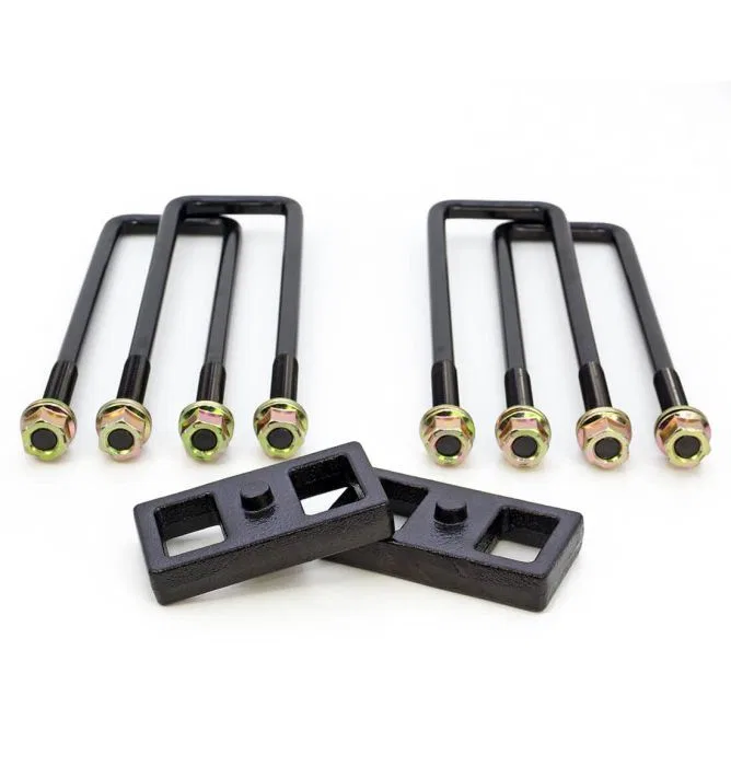 26-30100 – READYLIFT Leaf Spring Block Kit, 1 Inch Block Cast Iron With Blocks/ U-Bolts/ Hardware